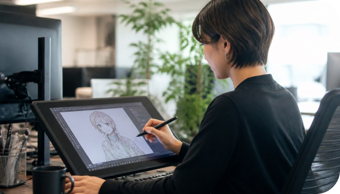 手描きにも対応できるイラストレーターが社内に在籍