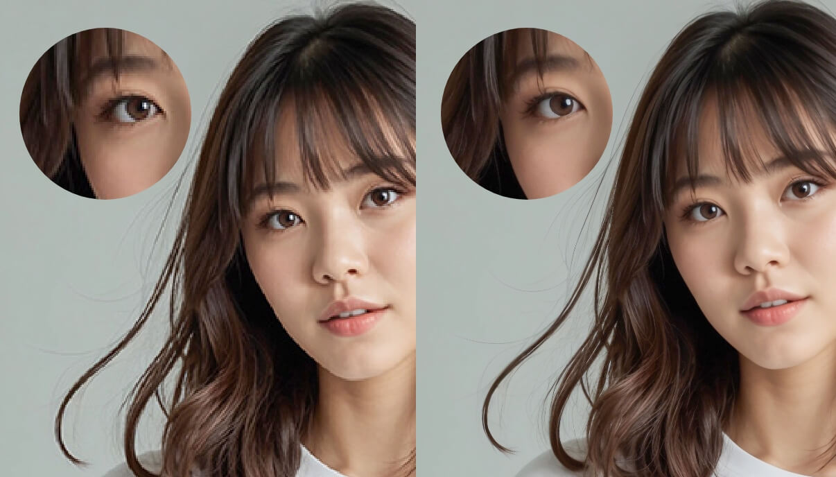 カタログや印刷物にも対応可能な独自のAI画像アップスケール技術