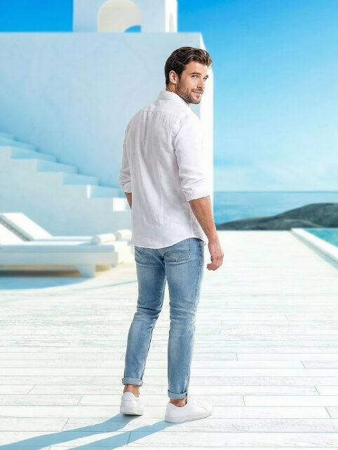 海外ロケ背景×AIモデルをAI合成