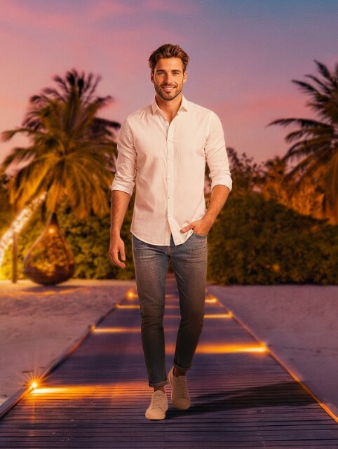 海外ロケ背景×AIモデルをAI合成