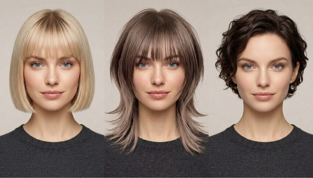 ヘアスタイル撮影が不要で、複数パターンのヘアカタログ用AI画像を量産