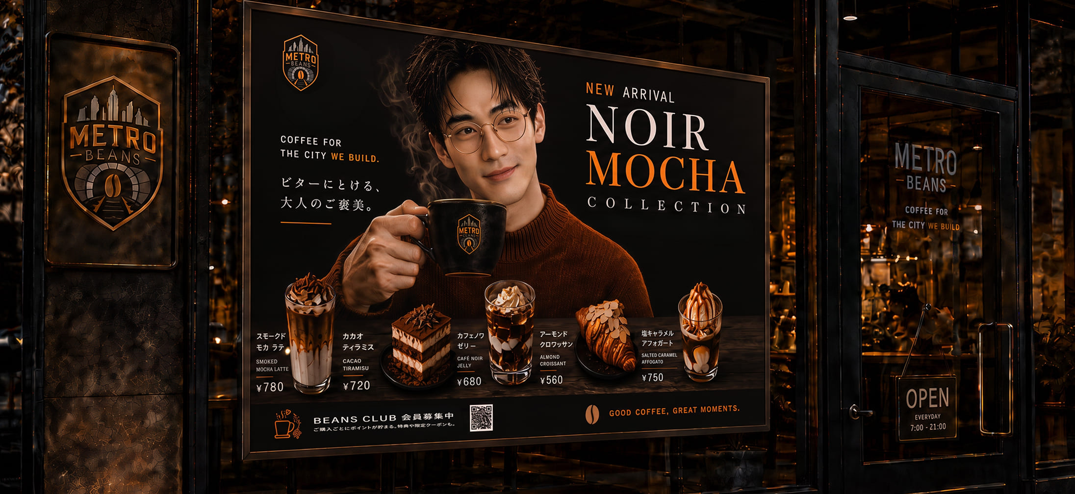 AIモデルを活用した店頭での新商品告知ポスター