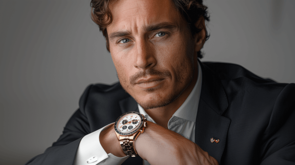 時計を付けたポーズ