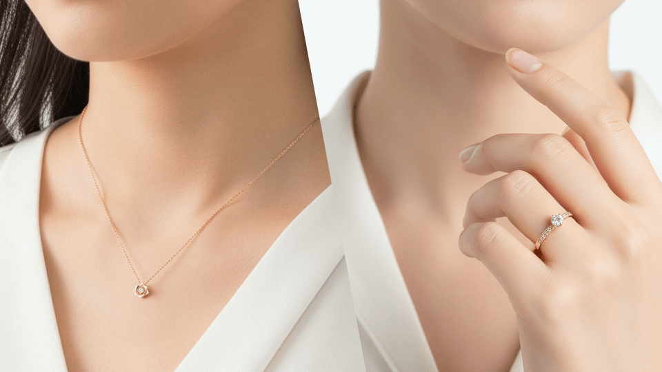 【AIモデル生成】AIモデルを活用したアクセサリー合成_ラボグロウンダイヤモンド専門店SRIYE様